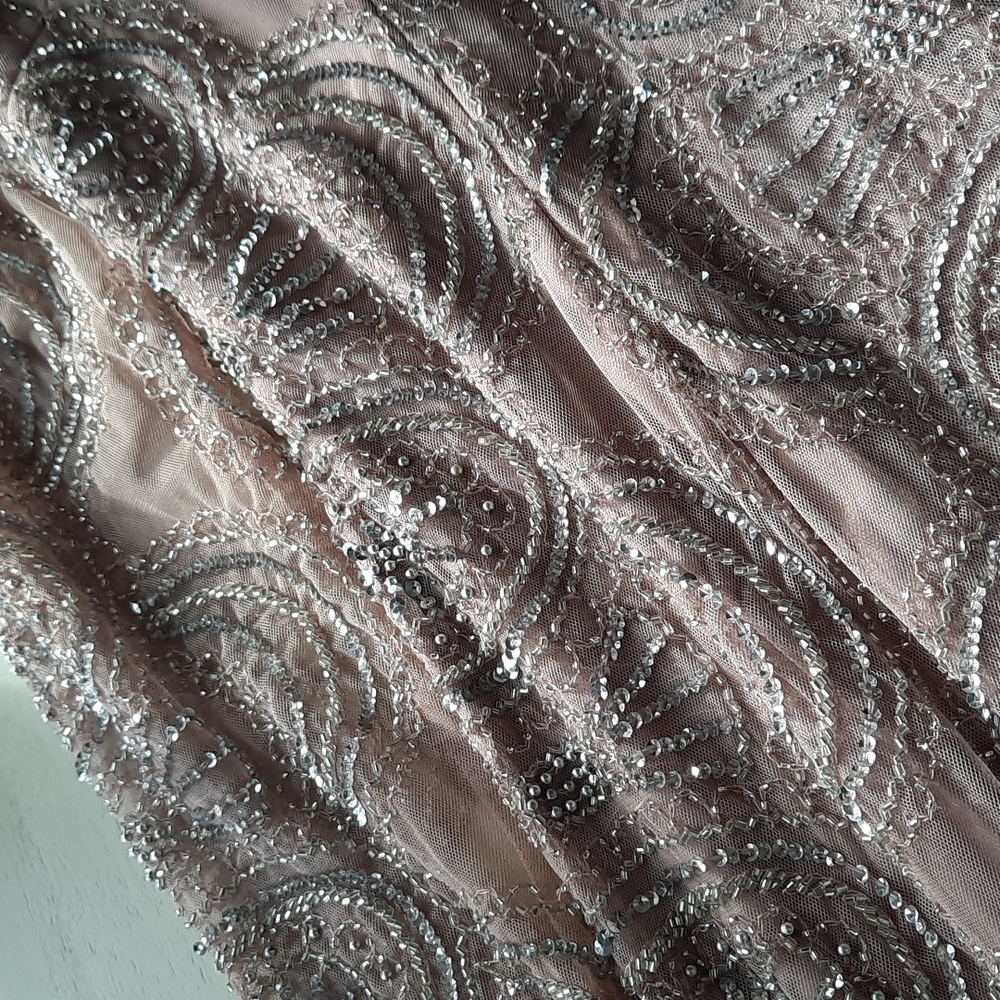 NWOT! AIDEN MATTOX BLUSH BEADED DESIGNER DRESS GOWN SIZE 8 - Picture 12 of 15